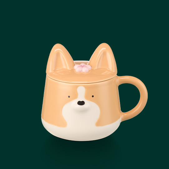 starbucks chery blossom corgi mug